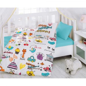 ჩვილის თეთრეული -(100% კოტონი) – კოდი: CBR01 mutlu bebek