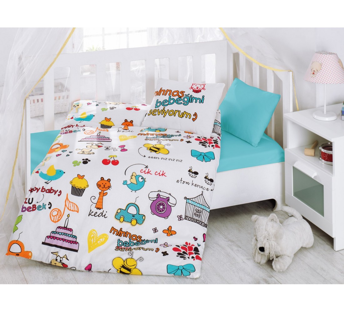 ჩვილის თეთრეული -(100% კოტონი) – კოდი: CBR01 mutlu bebek