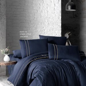 ორსაწოლიანი First Choise- ს DELUX SATIN-ა – კოდი: Navy Blue Stripe Style