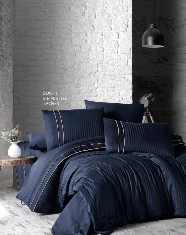ორსაწოლიანი First Choise- ს DELUX SATIN-ა – კოდი: Navy Blue Stripe Style